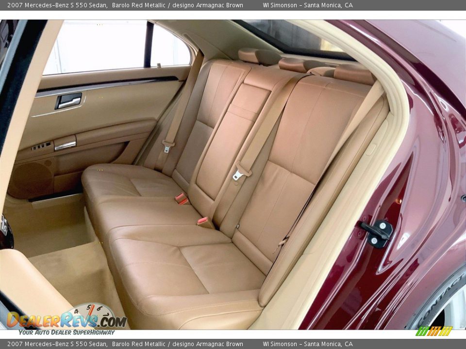 2007 Mercedes-Benz S 550 Sedan Barolo Red Metallic / designo Armagnac Brown Photo #20