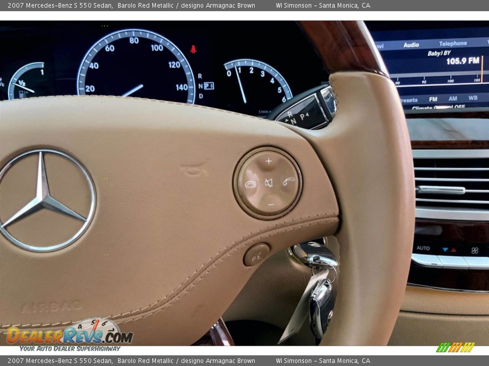 2007 Mercedes-Benz S 550 Sedan Barolo Red Metallic / designo Armagnac Brown Photo #22