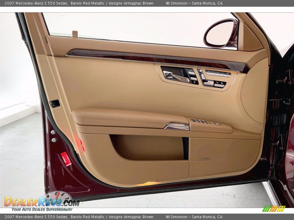 2007 Mercedes-Benz S 550 Sedan Barolo Red Metallic / designo Armagnac Brown Photo #26