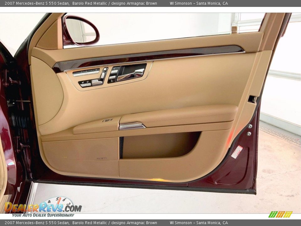 2007 Mercedes-Benz S 550 Sedan Barolo Red Metallic / designo Armagnac Brown Photo #27