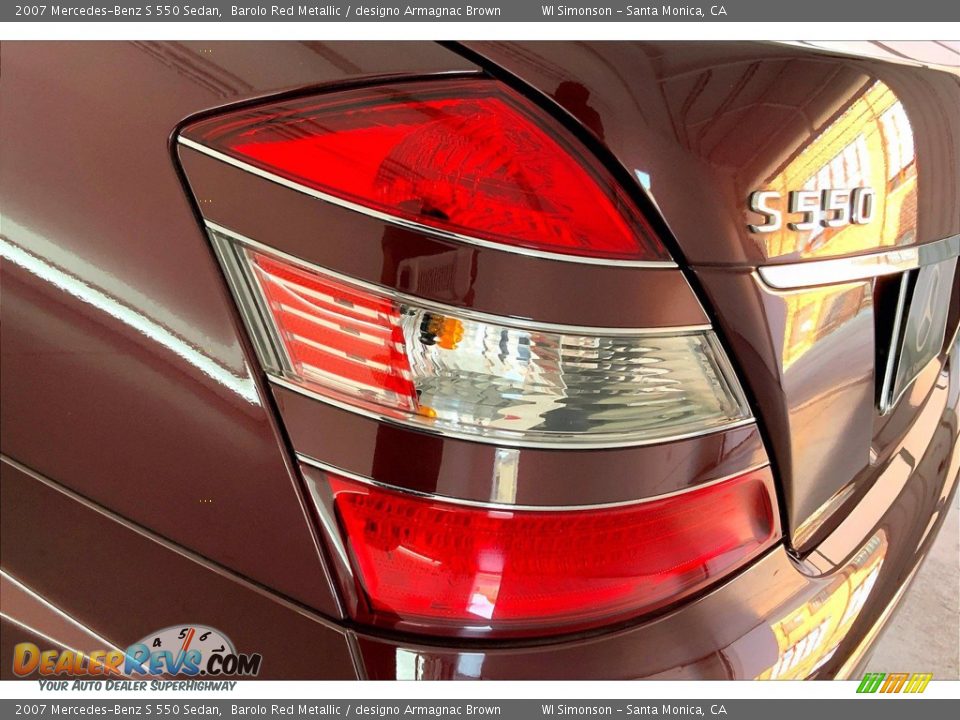 2007 Mercedes-Benz S 550 Sedan Barolo Red Metallic / designo Armagnac Brown Photo #29