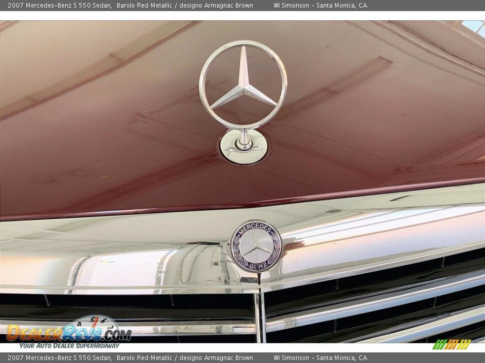 2007 Mercedes-Benz S 550 Sedan Barolo Red Metallic / designo Armagnac Brown Photo #30