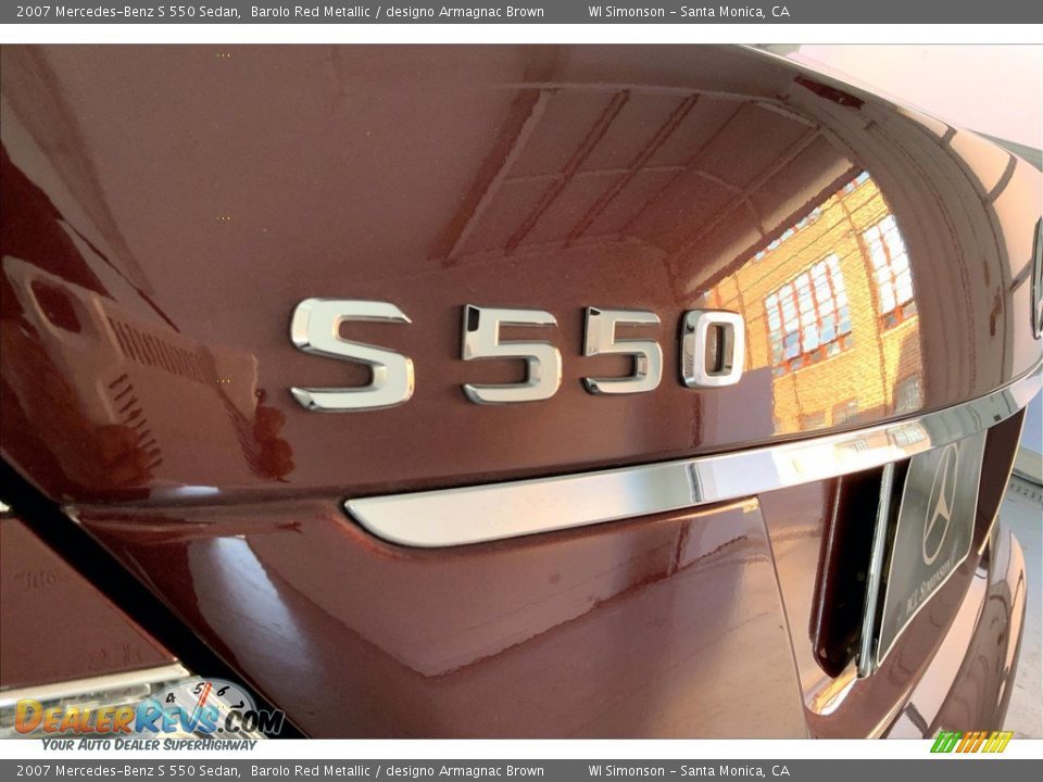 2007 Mercedes-Benz S 550 Sedan Barolo Red Metallic / designo Armagnac Brown Photo #31