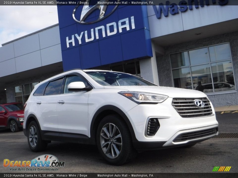 2019 Hyundai Santa Fe XL SE AWD Monaco White / Beige Photo #1