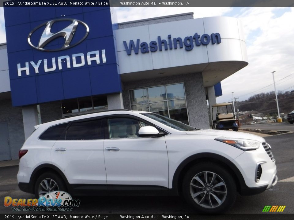 2019 Hyundai Santa Fe XL SE AWD Monaco White / Beige Photo #2