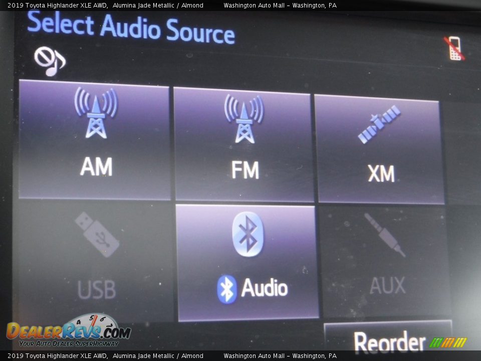 2019 Toyota Highlander XLE AWD Alumina Jade Metallic / Almond Photo #6