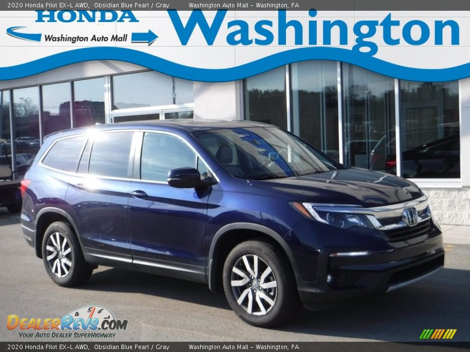 2020 Honda Pilot EX-L AWD Obsidian Blue Pearl / Gray Photo #1
