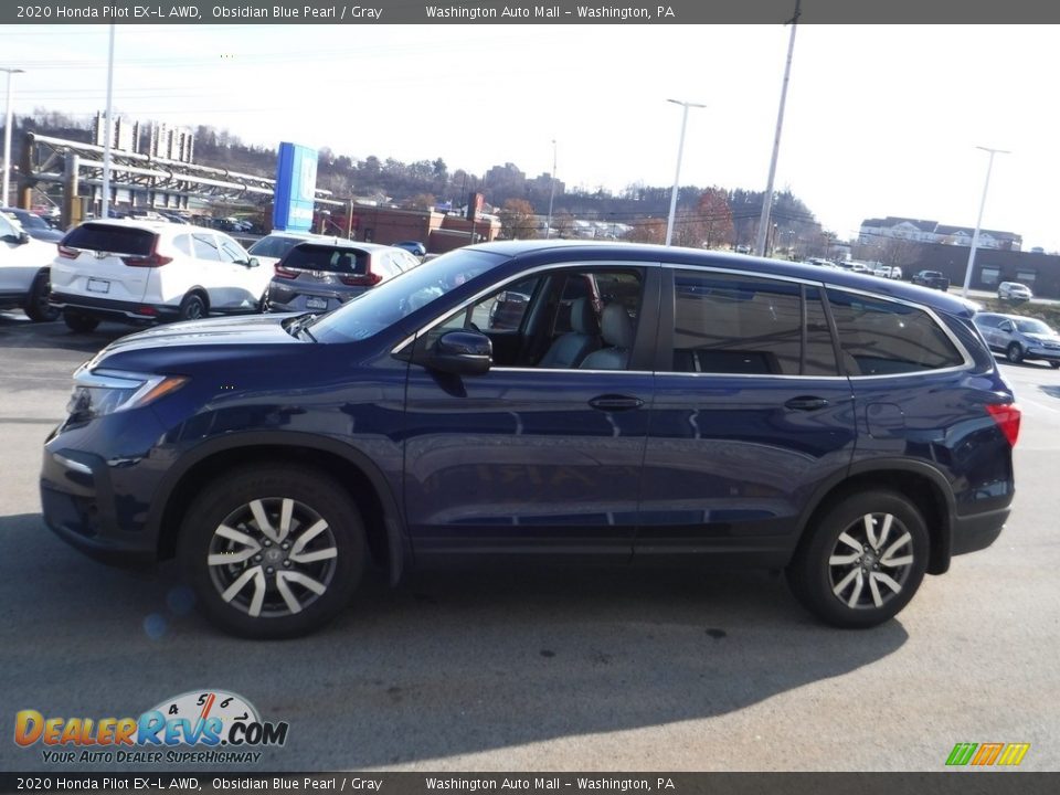 2020 Honda Pilot EX-L AWD Obsidian Blue Pearl / Gray Photo #7