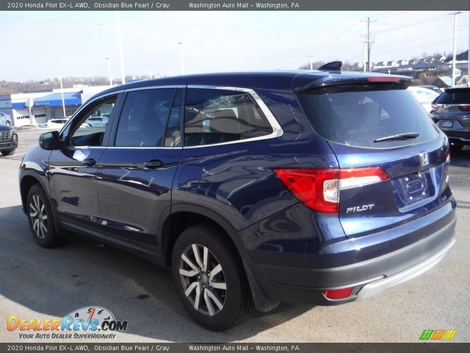 2020 Honda Pilot EX-L AWD Obsidian Blue Pearl / Gray Photo #8