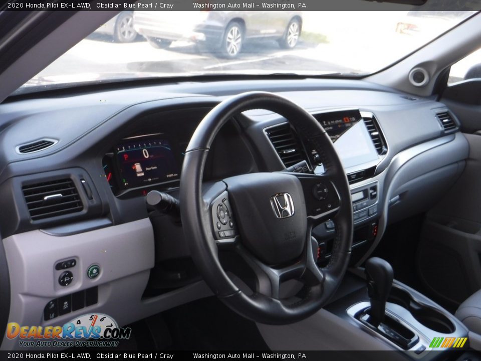 2020 Honda Pilot EX-L AWD Obsidian Blue Pearl / Gray Photo #14