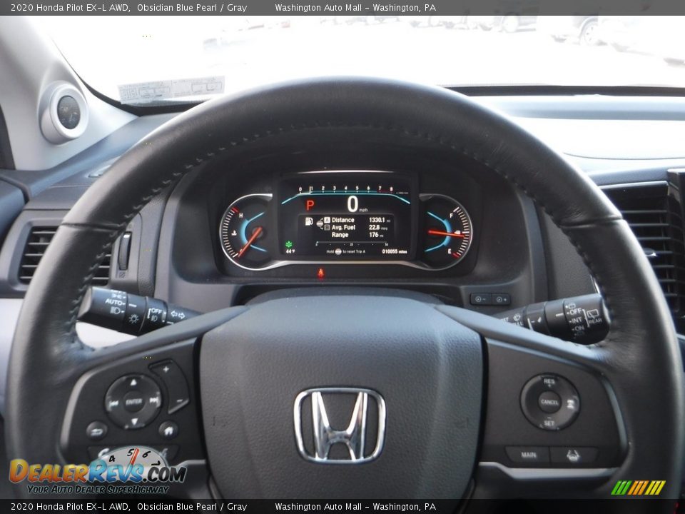 2020 Honda Pilot EX-L AWD Obsidian Blue Pearl / Gray Photo #25