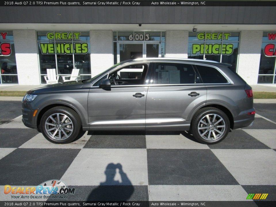 2018 Audi Q7 2.0 TFSI Premium Plus quattro Samurai Gray Metallic / Rock Gray Photo #1