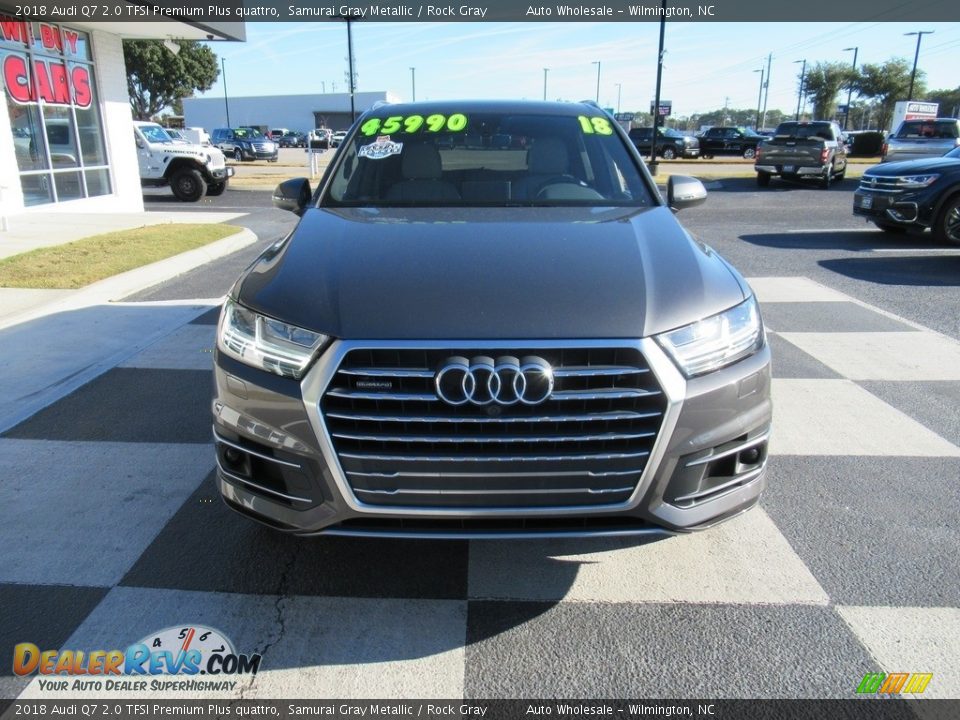 2018 Audi Q7 2.0 TFSI Premium Plus quattro Samurai Gray Metallic / Rock Gray Photo #2