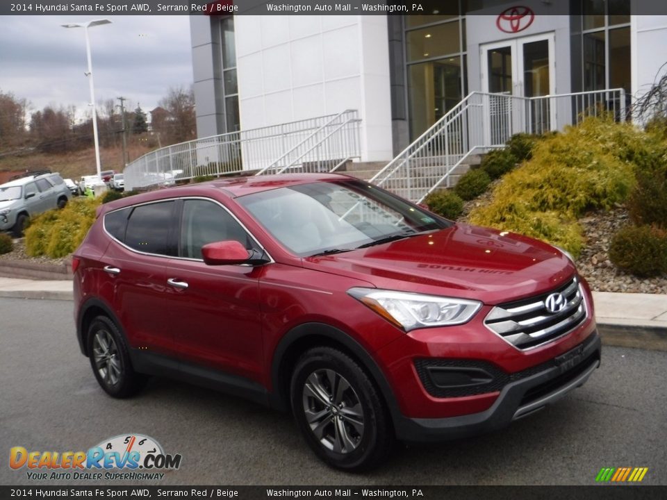 2014 Hyundai Santa Fe Sport AWD Serrano Red / Beige Photo #1