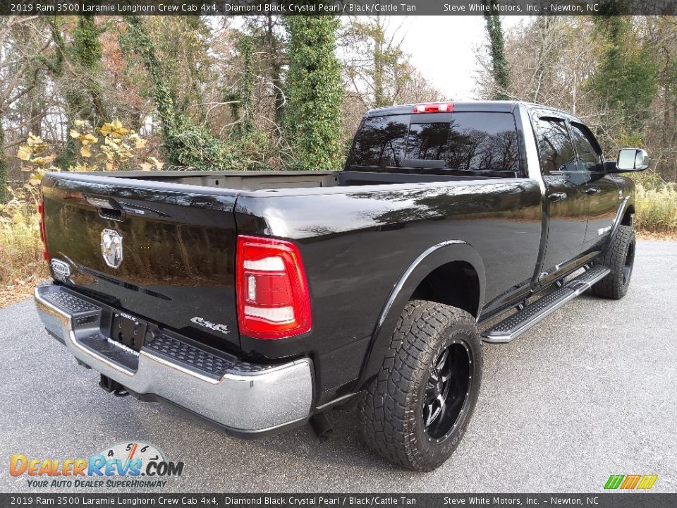 2019 Ram 3500 Laramie Longhorn Crew Cab 4x4 Diamond Black Crystal Pearl / Black/Cattle Tan Photo #7