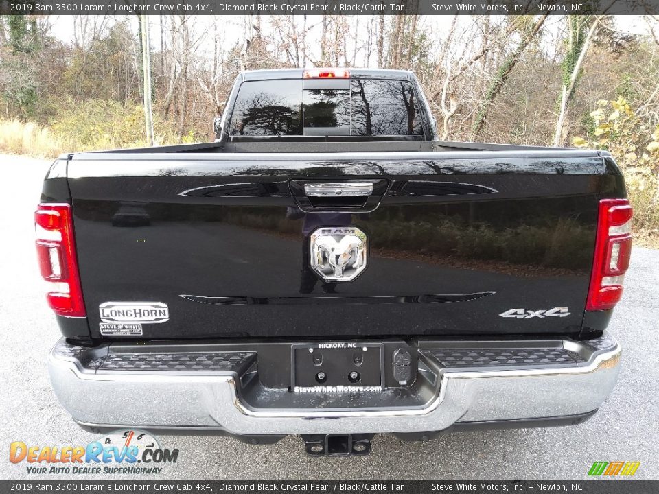 2019 Ram 3500 Laramie Longhorn Crew Cab 4x4 Diamond Black Crystal Pearl / Black/Cattle Tan Photo #8