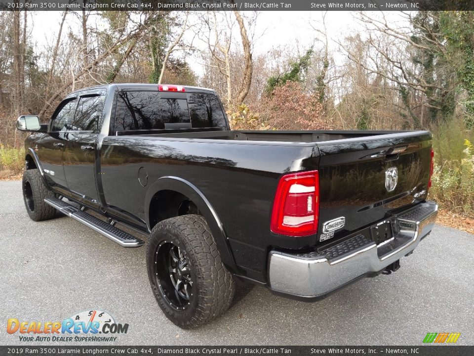 2019 Ram 3500 Laramie Longhorn Crew Cab 4x4 Diamond Black Crystal Pearl / Black/Cattle Tan Photo #10