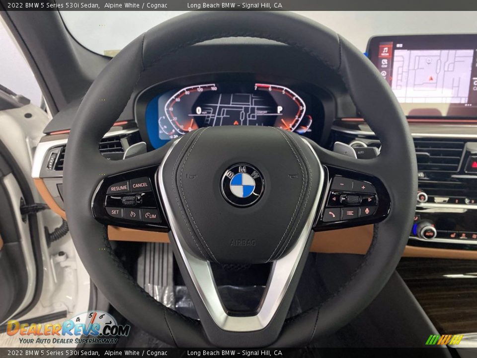 2022 BMW 5 Series 530i Sedan Alpine White / Cognac Photo #14