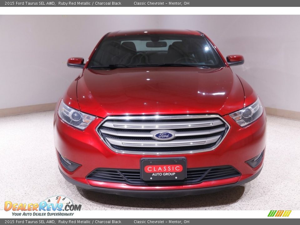 2015 Ford Taurus SEL AWD Ruby Red Metallic / Charcoal Black Photo #2