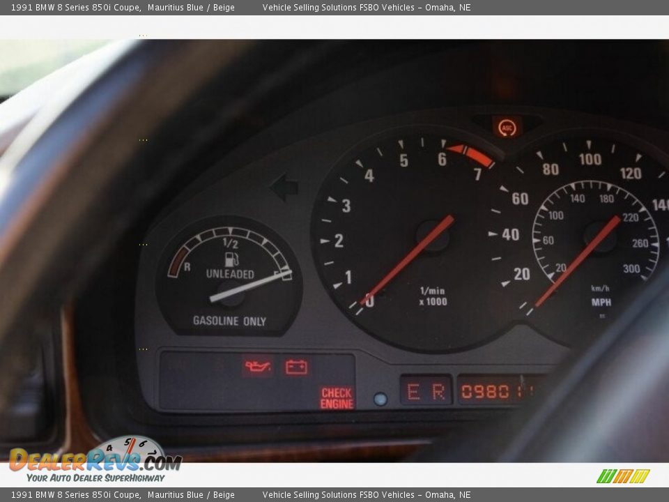 1991 BMW 8 Series 850i Coupe Gauges Photo #3