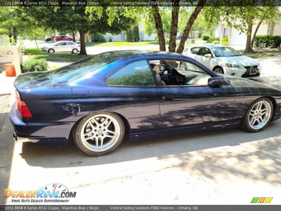 1991 BMW 8 Series 850i Coupe Mauritius Blue / Beige Photo #6