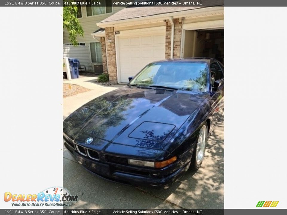 1991 BMW 8 Series 850i Coupe Mauritius Blue / Beige Photo #20