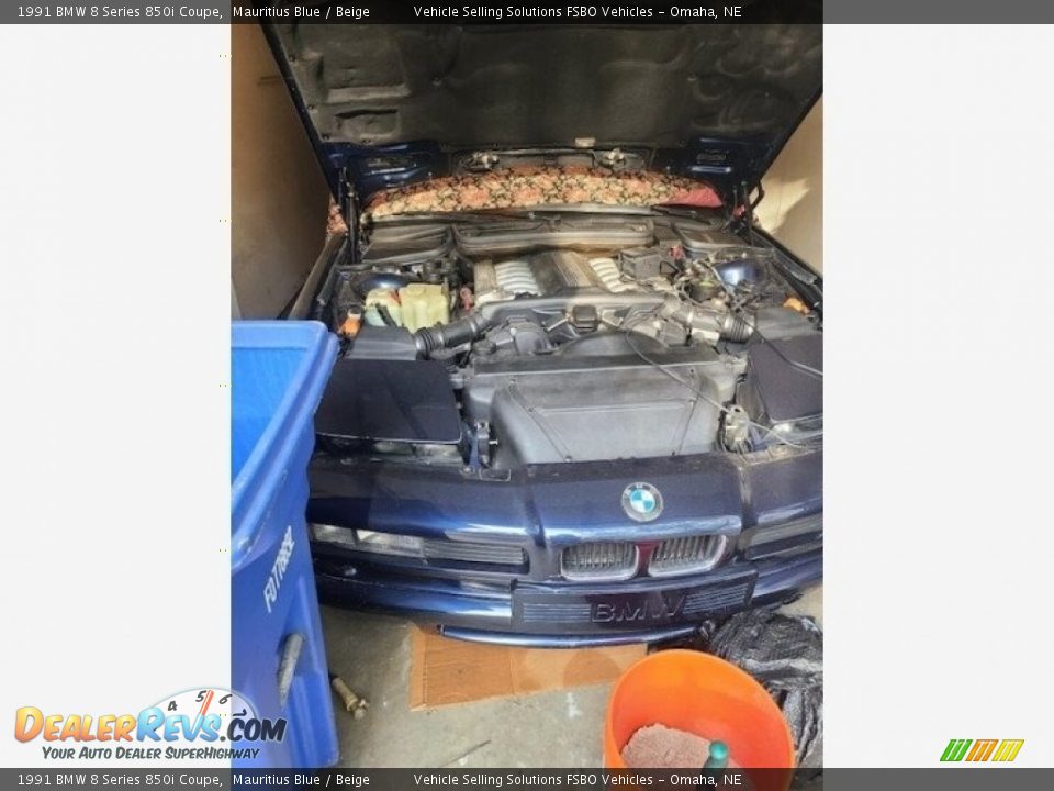 1991 BMW 8 Series 850i Coupe Mauritius Blue / Beige Photo #21