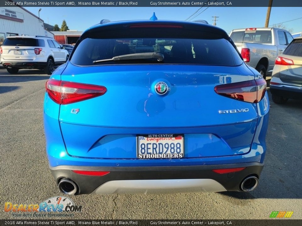 2018 Alfa Romeo Stelvio Ti Sport AWD Misano Blue Metallic / Black/Red Photo #10