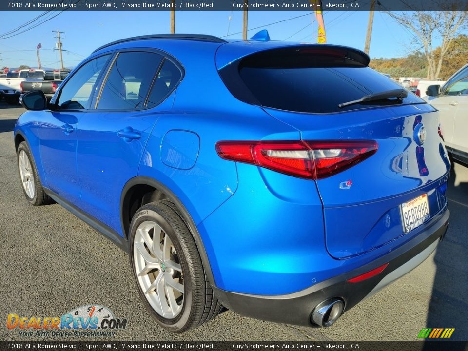 2018 Alfa Romeo Stelvio Ti Sport AWD Misano Blue Metallic / Black/Red Photo #11