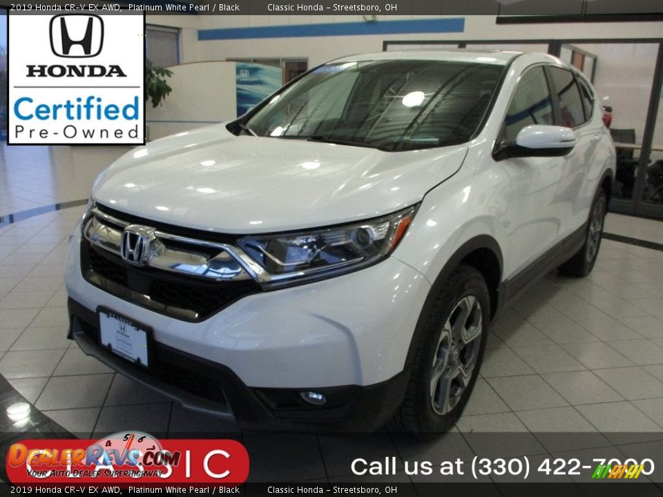 2019 Honda CR-V EX AWD Platinum White Pearl / Black Photo #1
