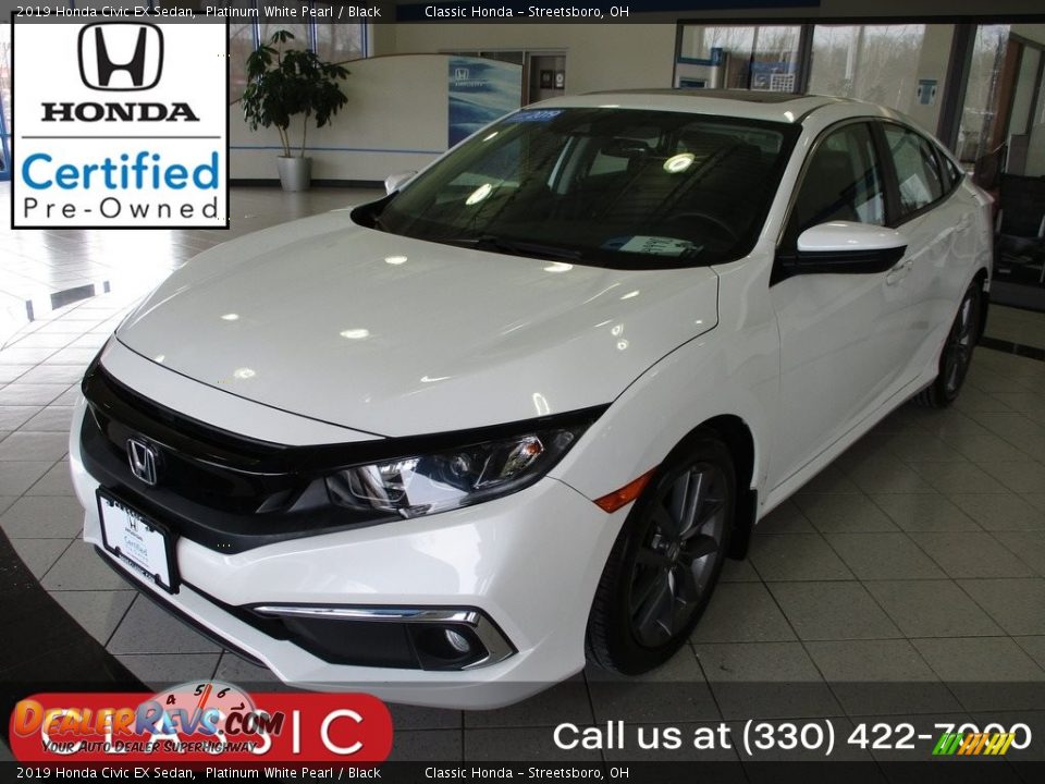 2019 Honda Civic EX Sedan Platinum White Pearl / Black Photo #1