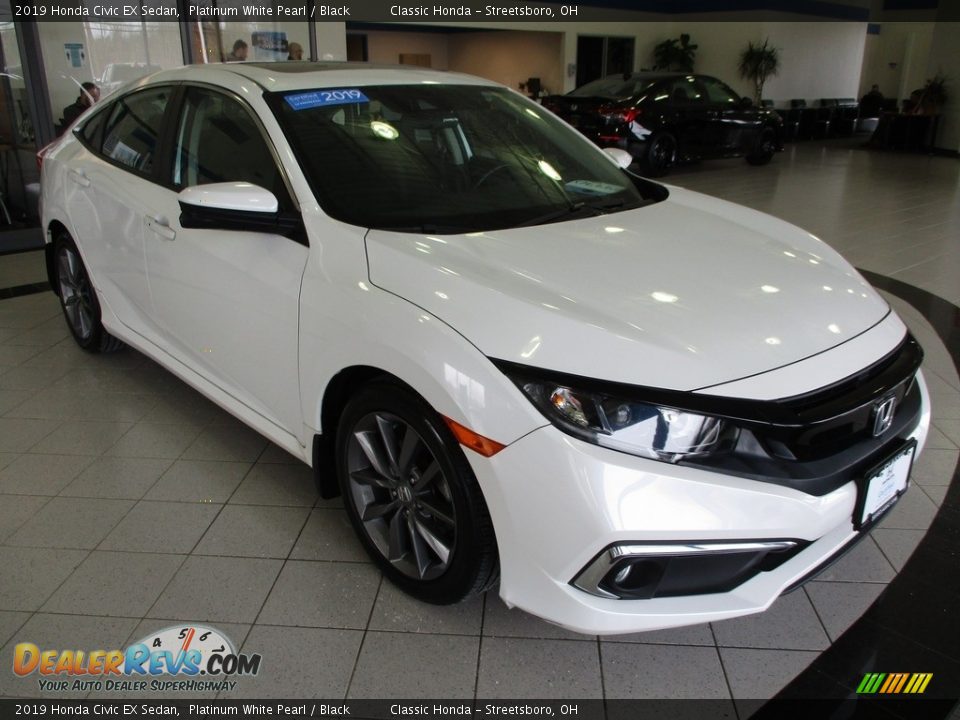 2019 Honda Civic EX Sedan Platinum White Pearl / Black Photo #3