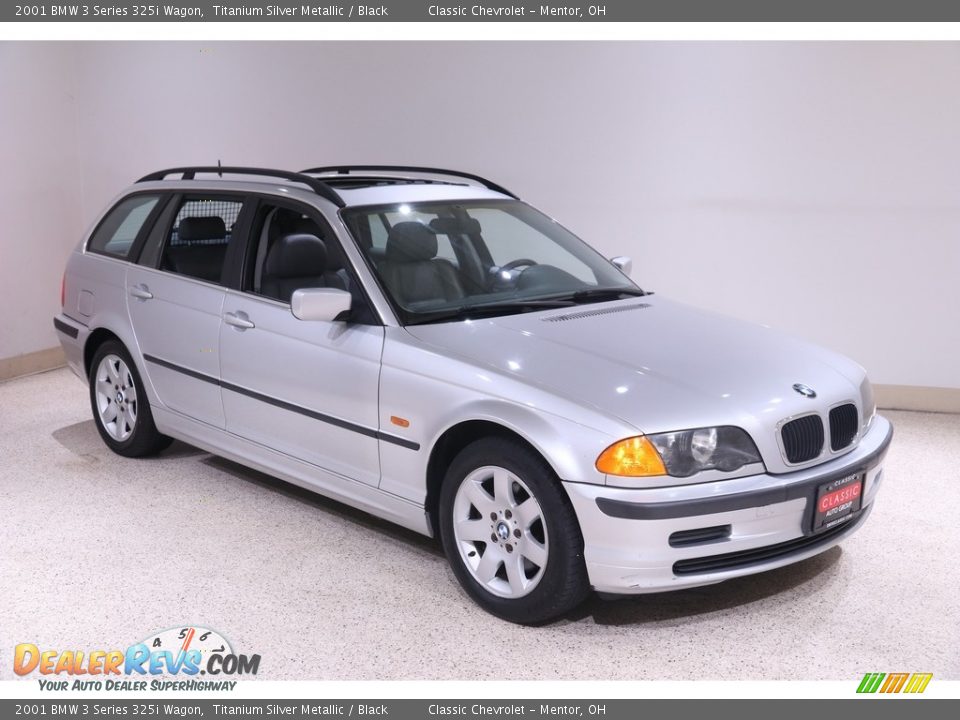 2001 BMW 3 Series 325i Wagon Titanium Silver Metallic / Black Photo #1