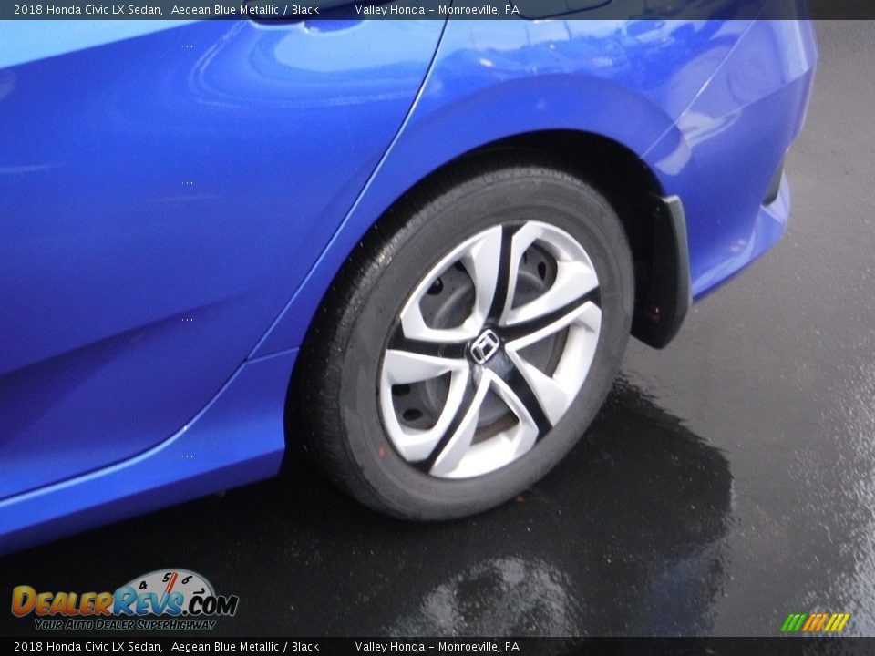 2018 Honda Civic LX Sedan Aegean Blue Metallic / Black Photo #3