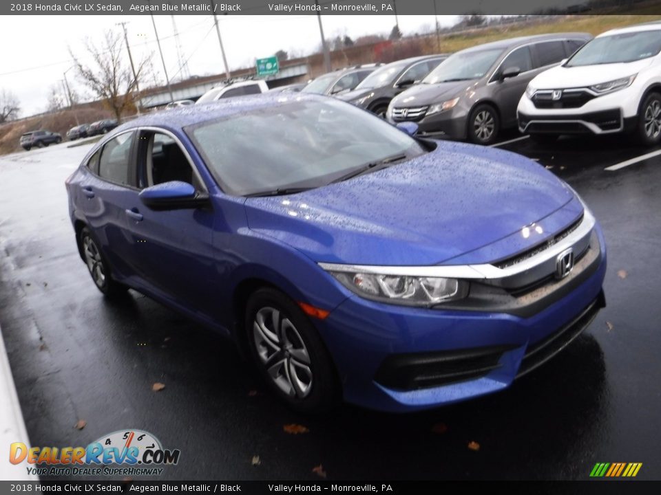 2018 Honda Civic LX Sedan Aegean Blue Metallic / Black Photo #5