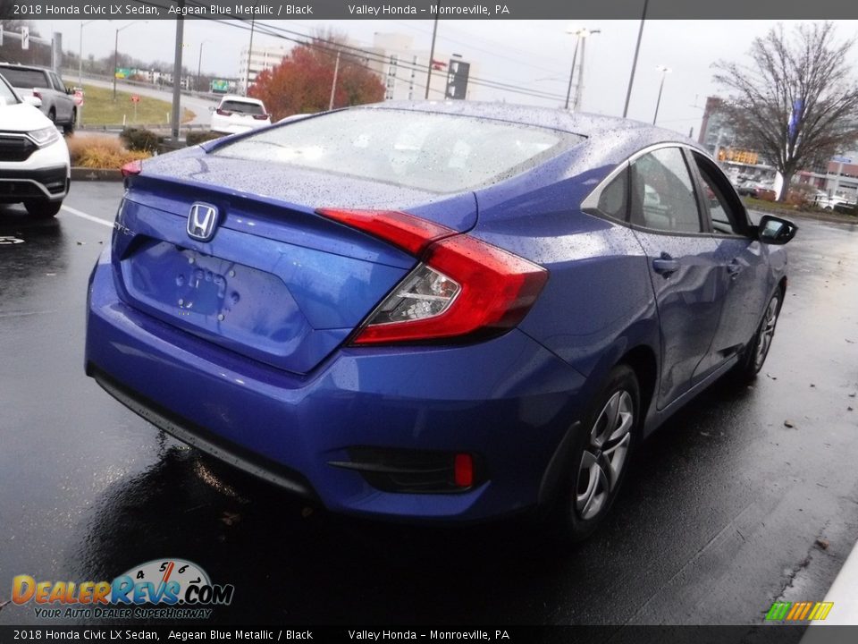 2018 Honda Civic LX Sedan Aegean Blue Metallic / Black Photo #6