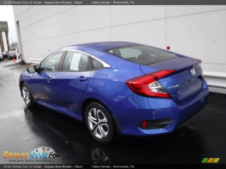 2018 Honda Civic LX Sedan Aegean Blue Metallic / Black Photo #8