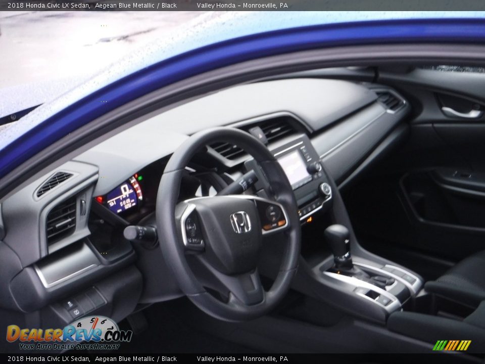 2018 Honda Civic LX Sedan Aegean Blue Metallic / Black Photo #9