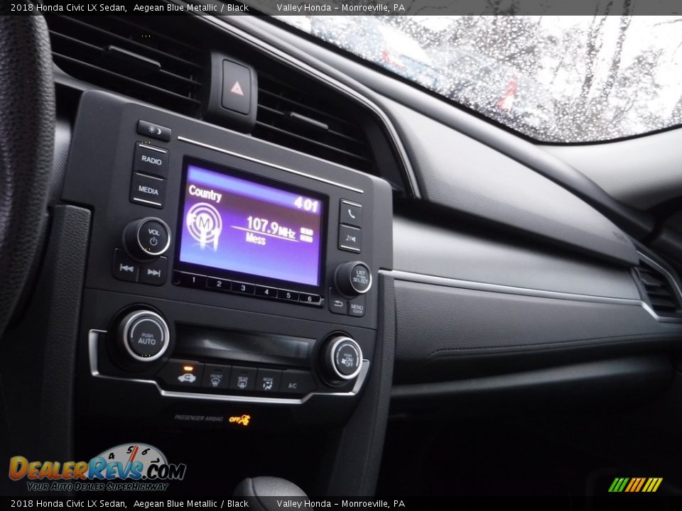 2018 Honda Civic LX Sedan Aegean Blue Metallic / Black Photo #15
