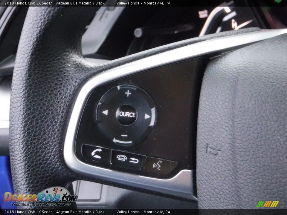 2018 Honda Civic LX Sedan Aegean Blue Metallic / Black Photo #17
