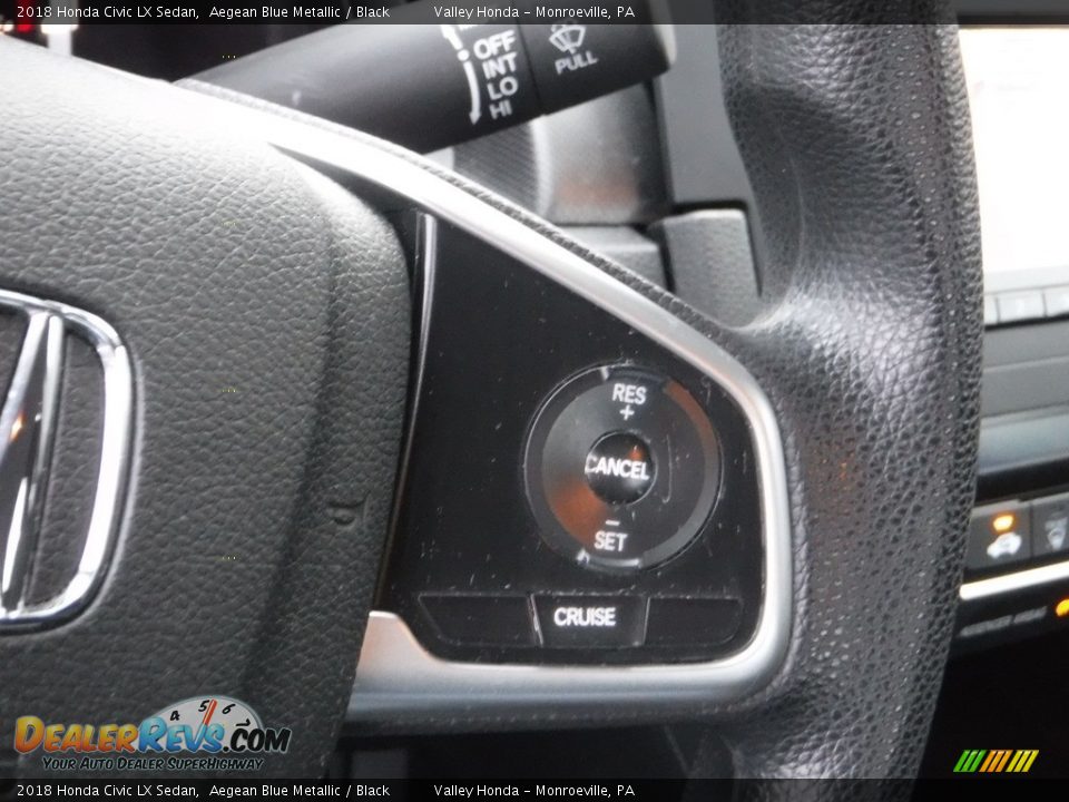 2018 Honda Civic LX Sedan Aegean Blue Metallic / Black Photo #18