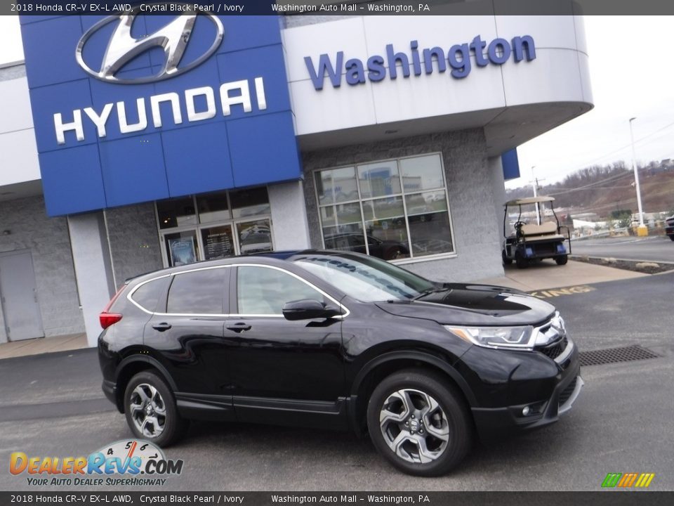 2018 Honda CR-V EX-L AWD Crystal Black Pearl / Ivory Photo #2