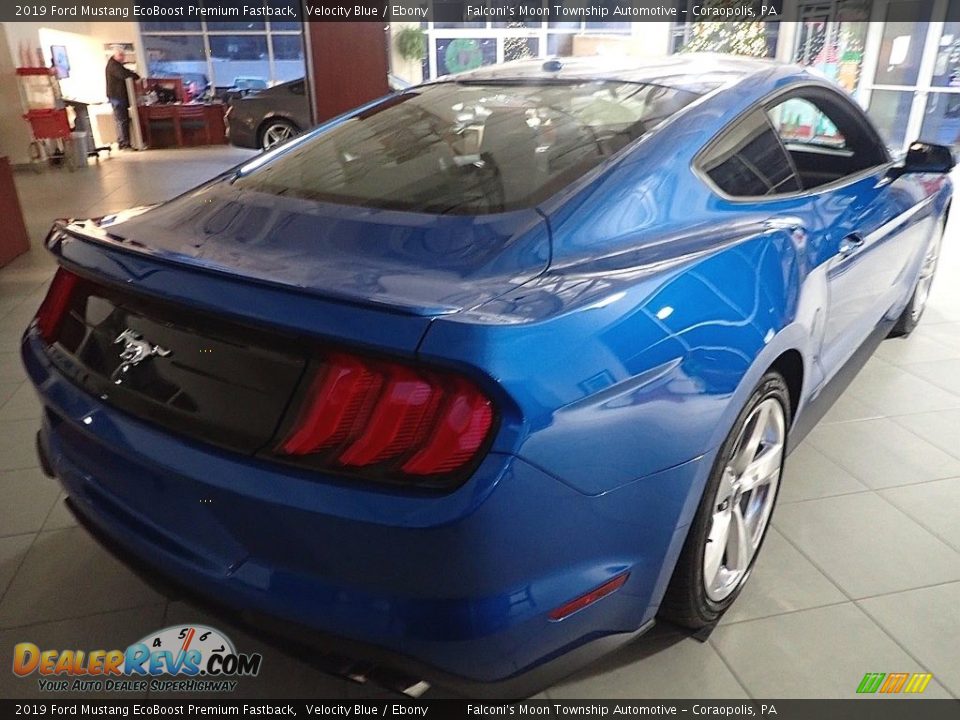 2019 Ford Mustang EcoBoost Premium Fastback Velocity Blue / Ebony Photo #2