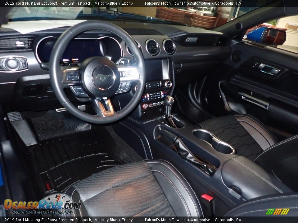 2019 Ford Mustang EcoBoost Premium Fastback Velocity Blue / Ebony Photo #19