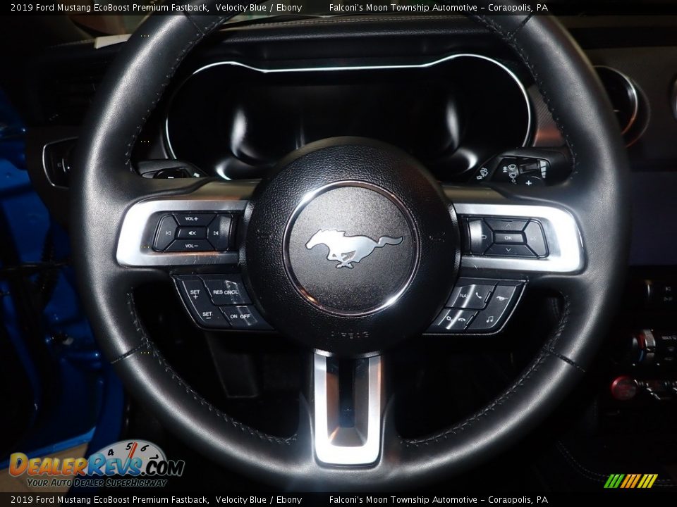 2019 Ford Mustang EcoBoost Premium Fastback Velocity Blue / Ebony Photo #22
