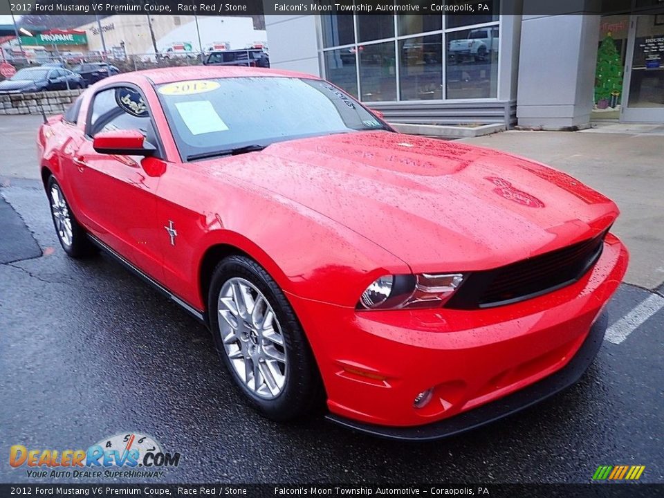 2012 Ford Mustang V6 Premium Coupe Race Red / Stone Photo #8