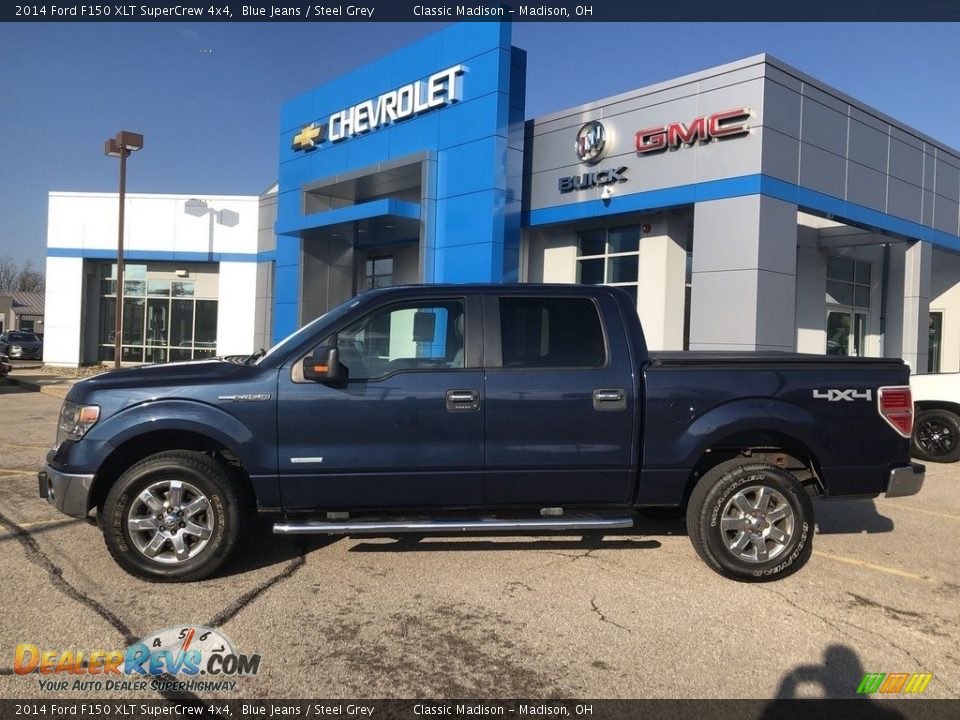 2014 Ford F150 XLT SuperCrew 4x4 Blue Jeans / Steel Grey Photo #3