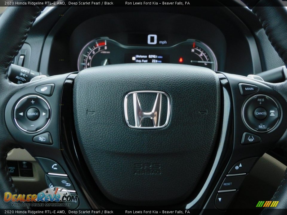 2020 Honda Ridgeline RTL-E AWD Deep Scarlet Pearl / Black Photo #20