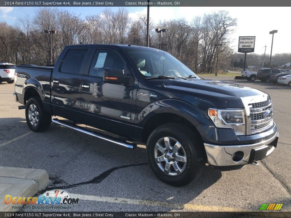 2014 Ford F150 XLT SuperCrew 4x4 Blue Jeans / Steel Grey Photo #14