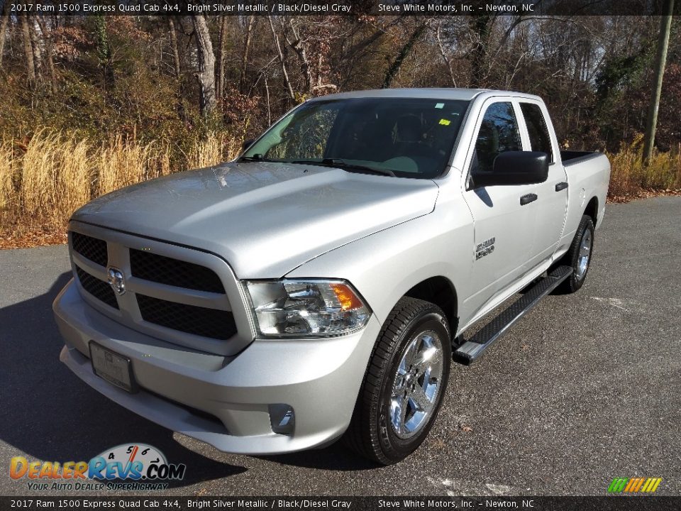 2017 Ram 1500 Express Quad Cab 4x4 Bright Silver Metallic / Black/Diesel Gray Photo #2